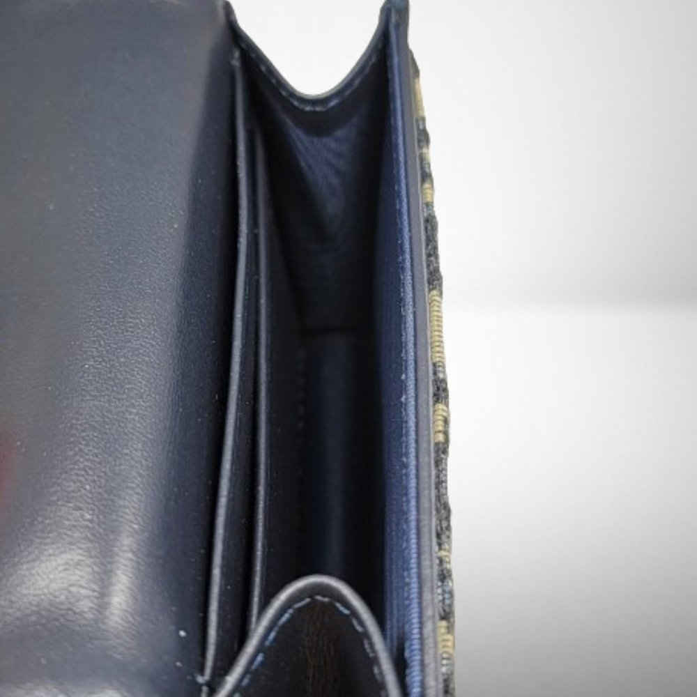 CHRISTIAN DIOR NEW SADDLE CARDHOLDER IN OBLIQUE BLUE CANVAS - Picture 7 of 10